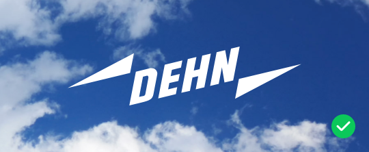 DEHN logo white on photo background